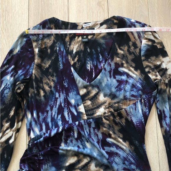 M60 Miss Sixty V Neck Faux Wrap Bodycon Dress Size 4 - Picture 2 of 14